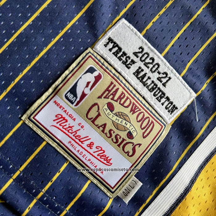 Camiseta Indiana Pacers Tyrese Haliburton NO 0 Mitchell & Ness 2020-21 Azul